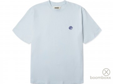 Woodbird baine carp t shirt dusty blue 2626 400 voorkant