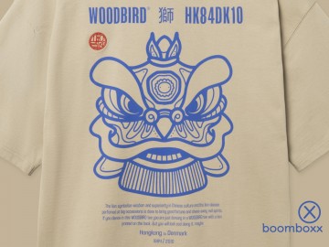 Woodbird beam lion t shirt stone 2616 404 zoom achterkant