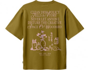 Woodbird wbbaine space tee dark green 2536 405 achterkant