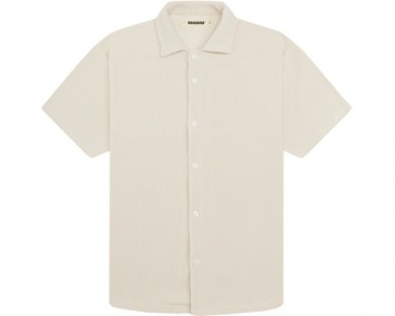 Woodbird wbbanks plisse shirt off white 2416 726