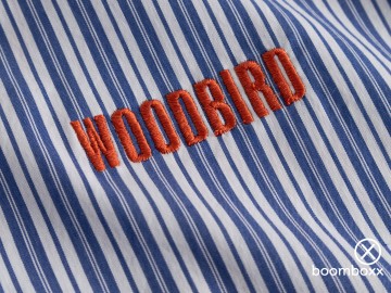 Woodbird wbbrooks lion shirt light blue 2616 714 zoom logo voorkant