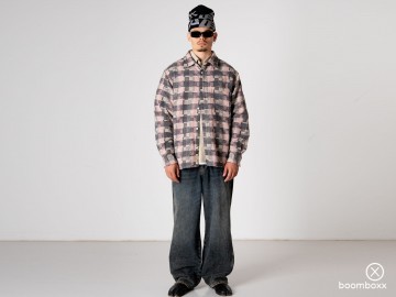 Woodbird wbglixto structure shirt grey brown 2536 702 fotoshoot 2